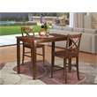 Pemberly Row 3-Piece Counter Height Dining Set in Mahogany Finish