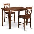 Pemberly Row 3-Piece Counter Height Dining Set in Mahogany Finish