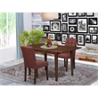 Pemberly Row 3-Piece Wood Dining Set with Faux Leather Chairs in Mahogany