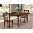 Pemberly Row 3-Piece Rectangular Dining Set with Mahogany Finish and Chairs