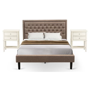 Pemberly Row 3-Piece Wood Queen Bedroom Set with Dark Brown Finish