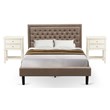 Pemberly Row 3-Piece Wood Queen Bedroom Set with Dark Brown Finish