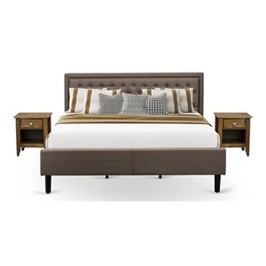 Pemberly Row 3-Piece King Bedroom Set with Nightstands in Antique Walnut
