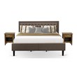 Pemberly Row 3-Piece King Bedroom Set with Nightstands in Antique Walnut