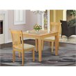 Pemberly Row 3-Piece Solid Wood Dining Set in Oak Finish with Cushion Seats