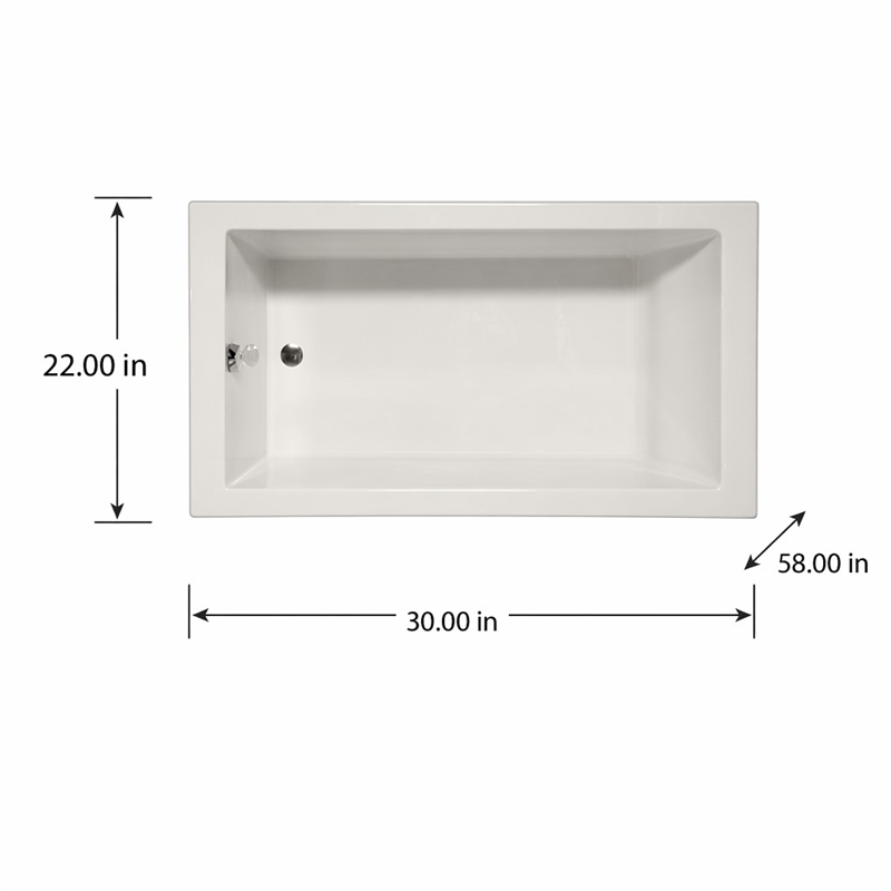 Pemberly Row Rectangle Soaking Bathtub in Biscuit 58