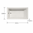 Pemberly Row Rectangle Soaking Bathtub in Biscuit 58