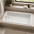 Pemberly Row Rectangle Soaking Bathtub in Biscuit 58