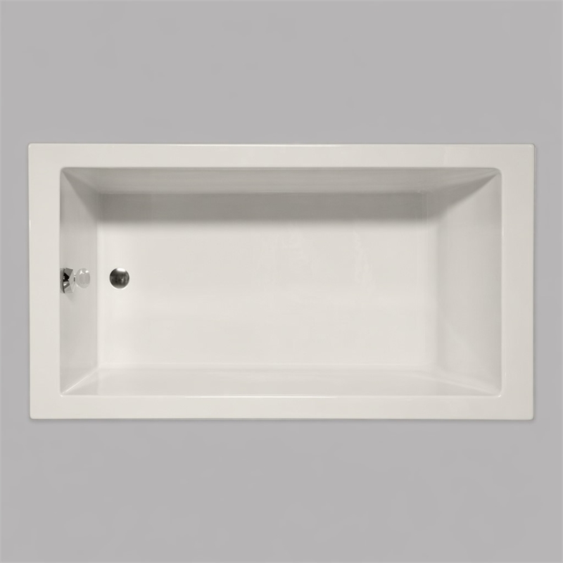 Pemberly Row Rectangle Soaking Bathtub in Biscuit 58