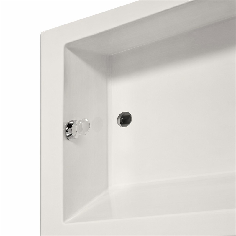 Pemberly Row Rectangle Whirlpool Bathtub in Biscuit 72