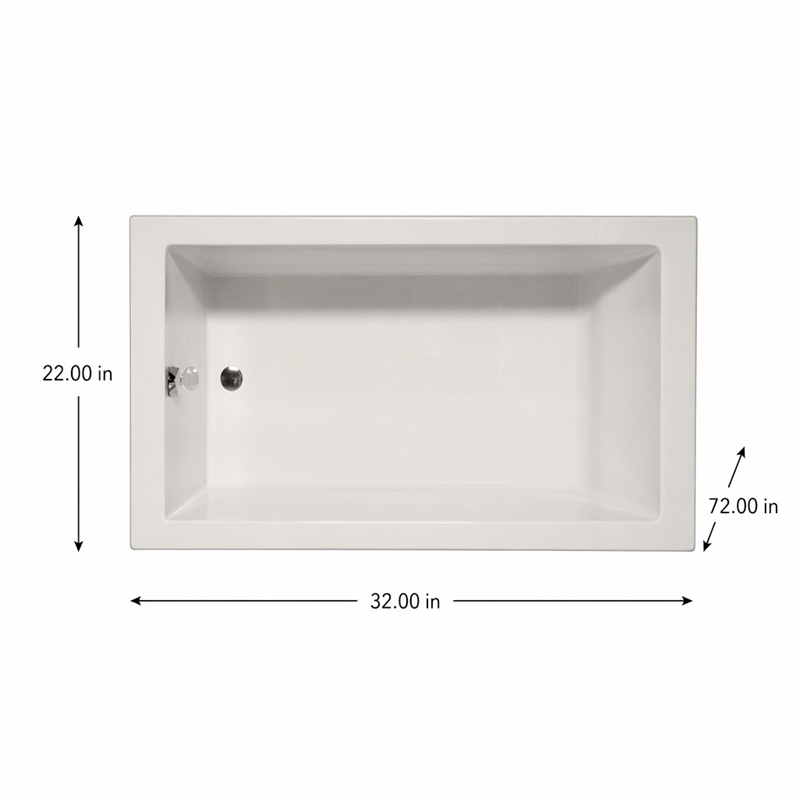 Pemberly Row Rectangle Whirlpool Bathtub in Biscuit 72