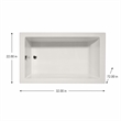 Pemberly Row Rectangle Whirlpool Bathtub in Biscuit 72