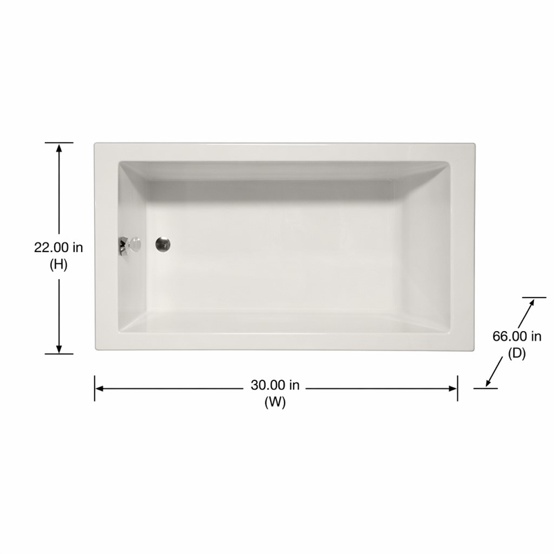 Pemberly Row Rectangle Massaging Air Jet Bathtub in Biscuit 66