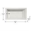 Pemberly Row Rectangle Massaging Air Jet Bathtub in Biscuit 66