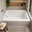 Pemberly Row Rectangle Massaging Air Jet Bathtub in Biscuit 66