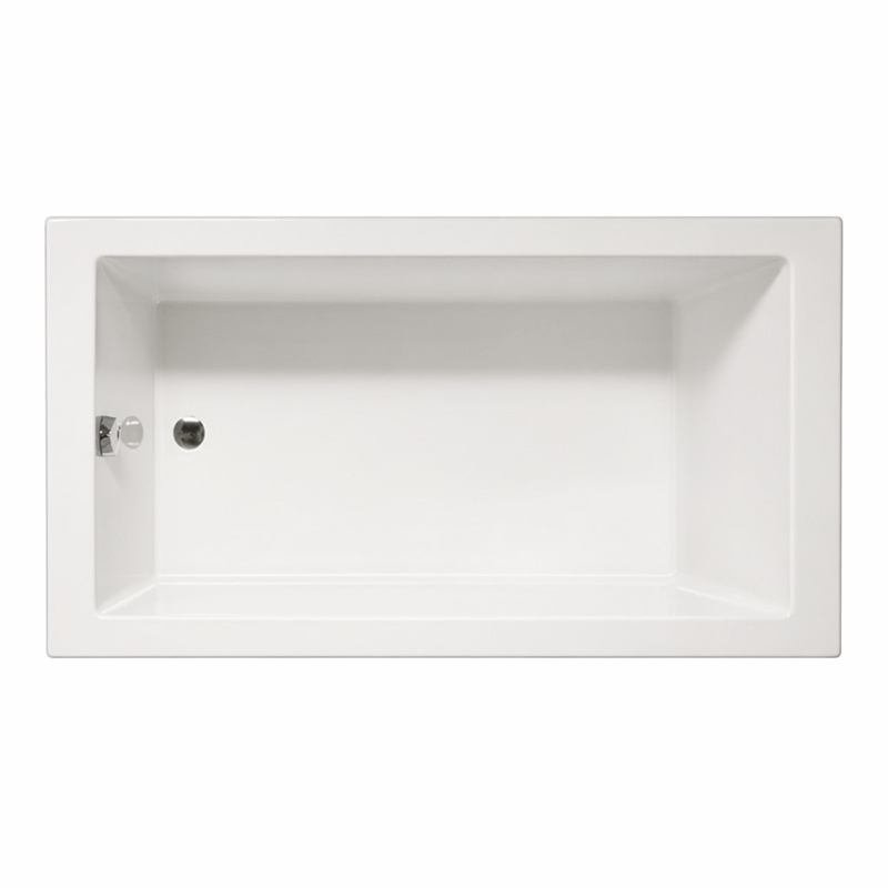 Pemberly Row Rectangle Massaging Air Jet Bathtub in Biscuit 66
