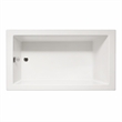 Pemberly Row Rectangle Massaging Air Jet Bathtub in Biscuit 66