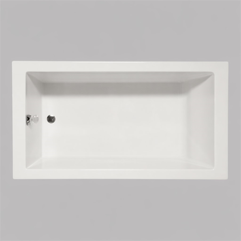 Pemberly Row Rectangle Massaging Air Jet Bathtub in Biscuit 66