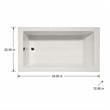 Pemberly Row Venice Rectangle Massaging Air Jet Bathtub Biscuit 72