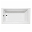 Pemberly Row Venice Rectangle Massaging Air Jet Bathtub Biscuit 72