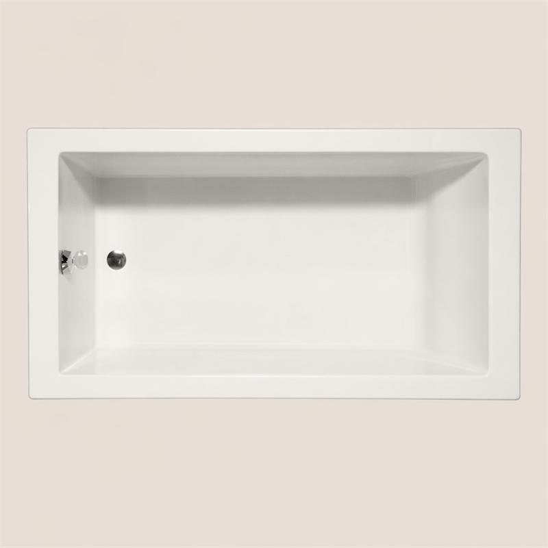 Pemberly Row Venice Rectangle Massaging Air Jet Bathtub Biscuit 72