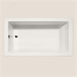 Pemberly Row Venice Rectangle Massaging Air Jet Bathtub Biscuit 72