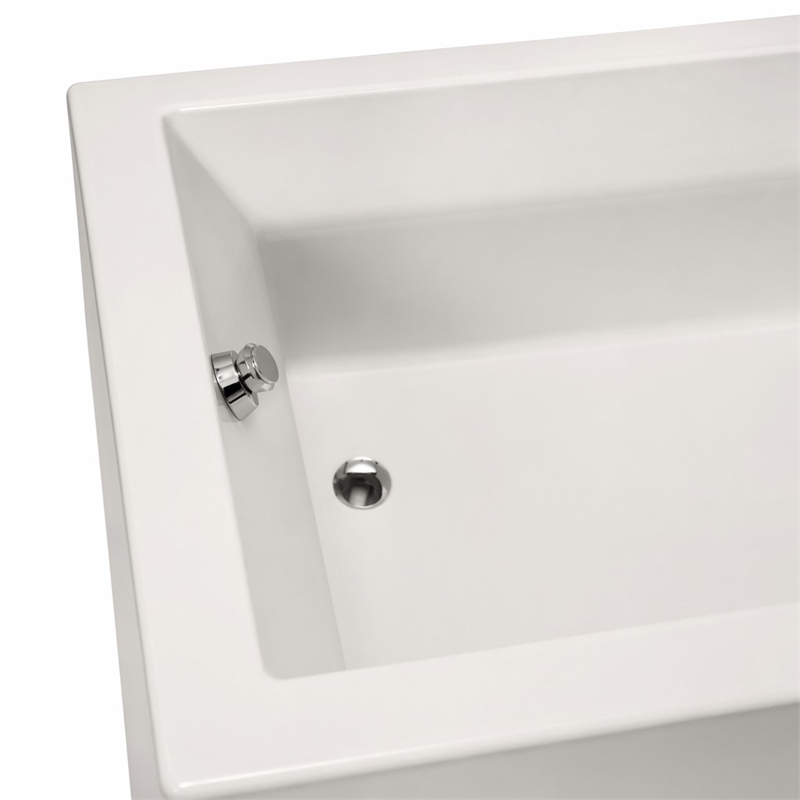 Pemberly Row Venice Rectangle Massaging Air Jet Bathtub Biscuit 72