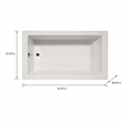 Pemberly Row Rectangle Massaging Air Jet Bathtub in Biscuit 66x32x22
