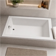 Pemberly Row Rectangle Massaging Air Jet Bathtub in Biscuit 66x32x22