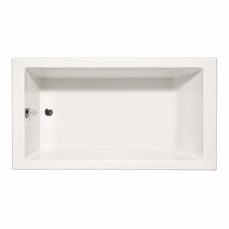 Pemberly Row Rectangle Massaging Air Jet Bathtub in Biscuit 66x32x22