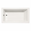Pemberly Row Rectangle Massaging Air Jet Bathtub in Biscuit 66x32x22