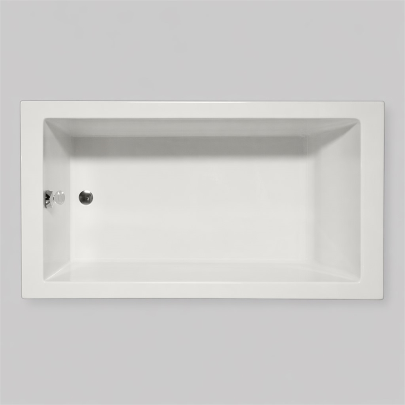 Pemberly Row Rectangle Massaging Air Jet Bathtub in Biscuit 66x32x22