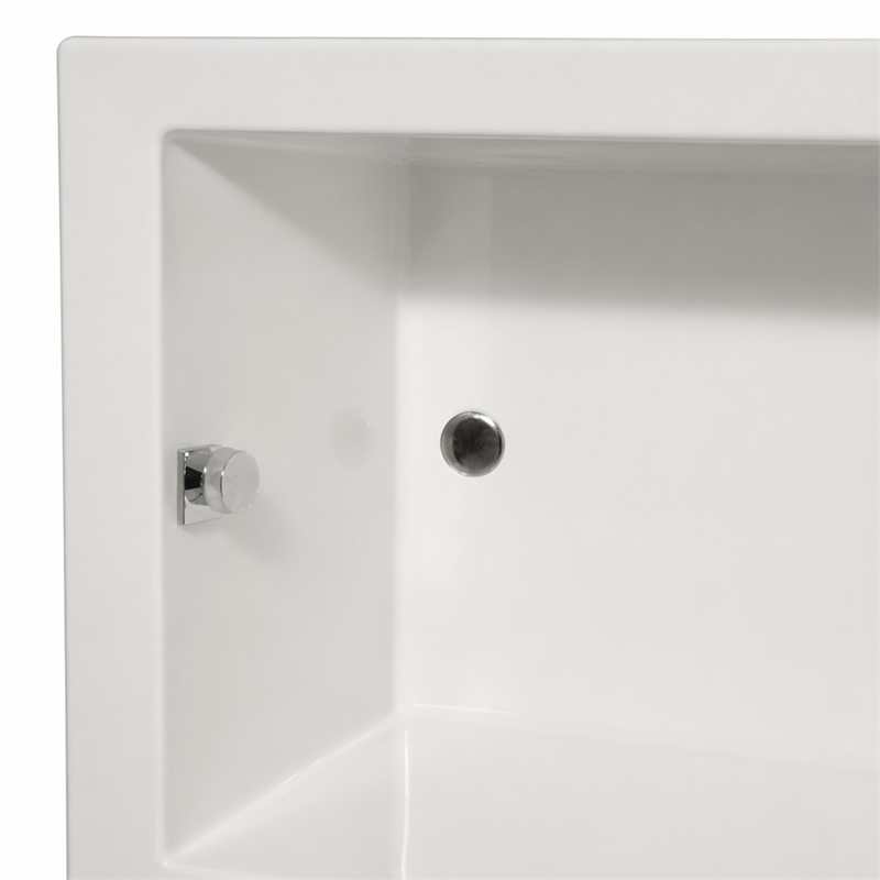 Pemberly Row Rectangle Massaging Air Jet Bathtub in Biscuit 66x32x22