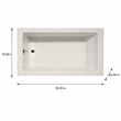 Pemberly Row Venice ADA Rectangle Soaking Bathtub 60x30x18 in Biscuit