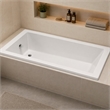Pemberly Row Venice ADA Rectangle Soaking Bathtub 60x30x18 in Biscuit