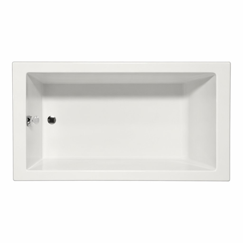 Pemberly Row Venice ADA Rectangle Soaking Bathtub 60x30x18 in Biscuit