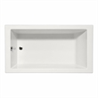 Pemberly Row Venice ADA Rectangle Soaking Bathtub 60x30x18 in Biscuit