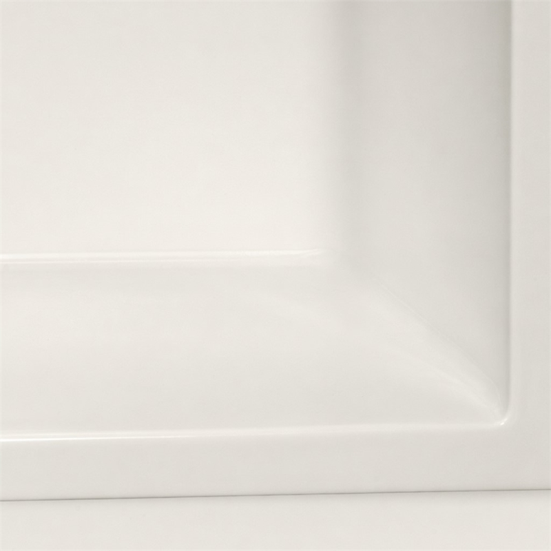 Pemberly Row Venice ADA Rectangle Soaking Bathtub 60x30x18 in Biscuit