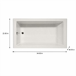 Pemberly Row Venice Rectangle Whirlpool Bathtub 66x34x22 in Biscuit