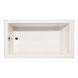 Pemberly Row Venice Rectangle Whirlpool Bathtub 66x34x22 in Biscuit