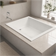 Pemberly Row Venice Rectangle Whirlpool Bathtub 60x32x22 in Biscuit