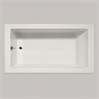 Pemberly Row Venice Rectangle Whirlpool Bathtub 60x32x22 in Biscuit