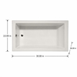 Pemberly Row Venice Rectangle Whirlpool Bathtub 58x30x22 in Biscuit