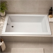 Pemberly Row Venice Rectangle Whirlpool Bathtub 58x30x22 in Biscuit