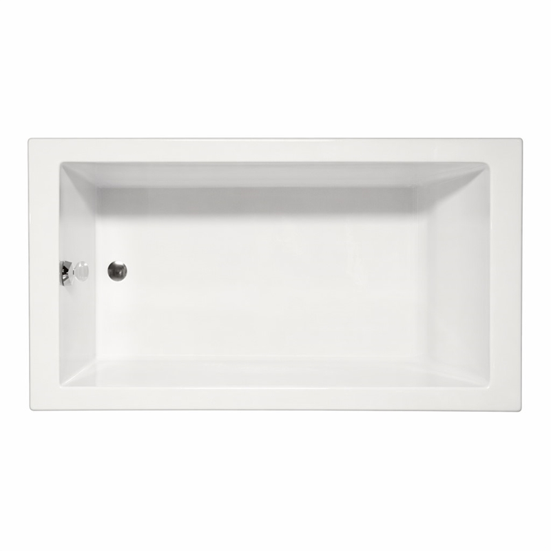 Pemberly Row Venice Rectangle Whirlpool Bathtub 58x30x22 in Biscuit
