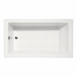 Pemberly Row Venice Rectangle Whirlpool Bathtub 58x30x22 in Biscuit