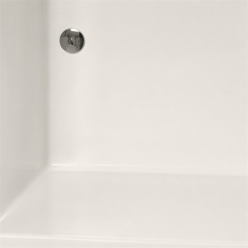 Pemberly Row Venice Rectangle Whirlpool Bathtub 58x30x22 in Biscuit