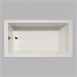 Pemberly Row Venice Rectangle Whirlpool Bathtub 58x30x22 in Biscuit
