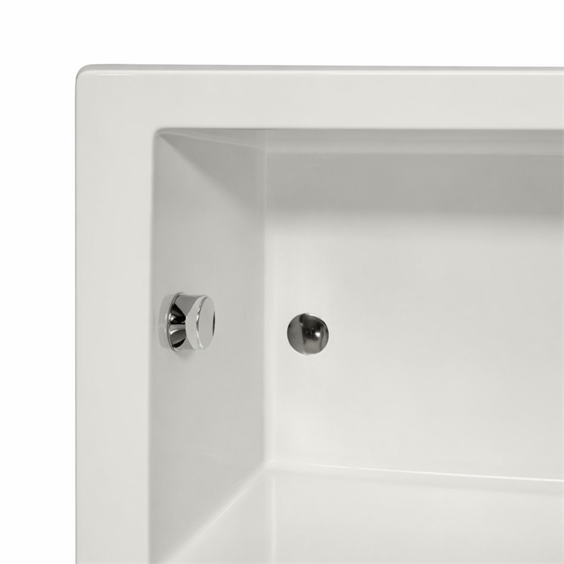 Pemberly Row Venice Rectangle Whirlpool Bathtub 58x30x22 in Biscuit