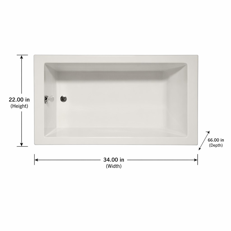 Pemberly Row Rectangle Soaking Bathtub 66
